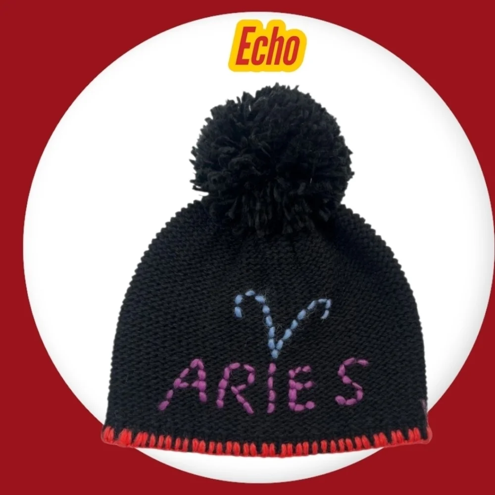 NWT Aries Black Knit Beanie with Pom Pom